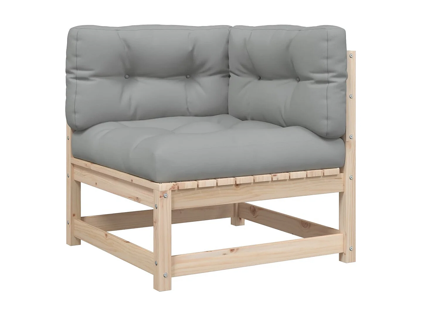 Salon de jardin 3 pcs avec coussins bois de pin massif FR80604