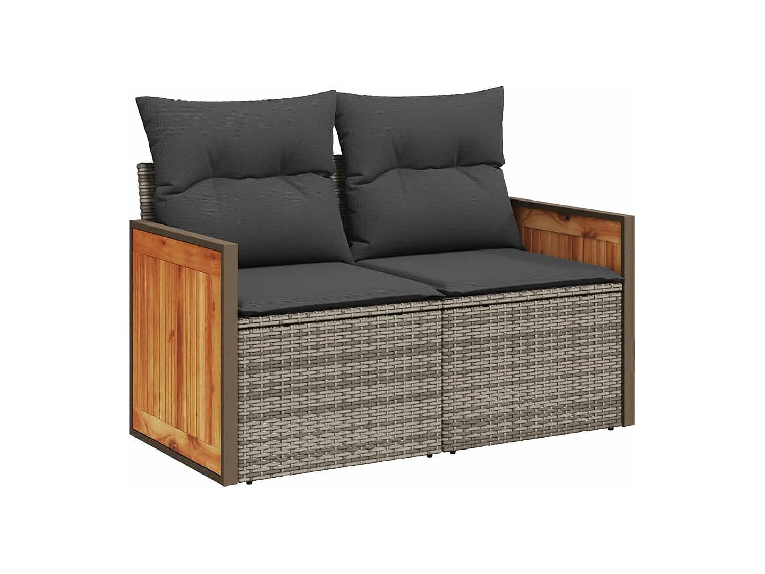 6 pcs conjunto sofás de jardim com almofadões vime cinzento PT150731