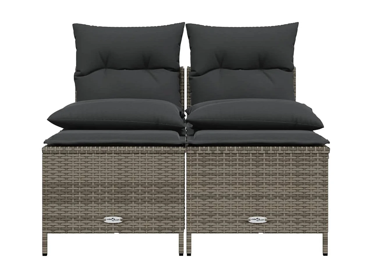 Salon de jardin 4 pcs avec coussins gris résine tressée FR43768