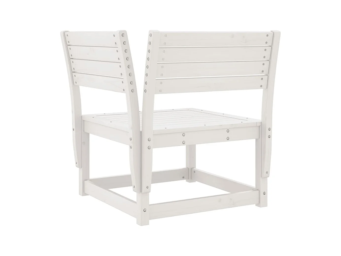 Salon de jardin 4 pcs blanc bois de pin massif FR77344