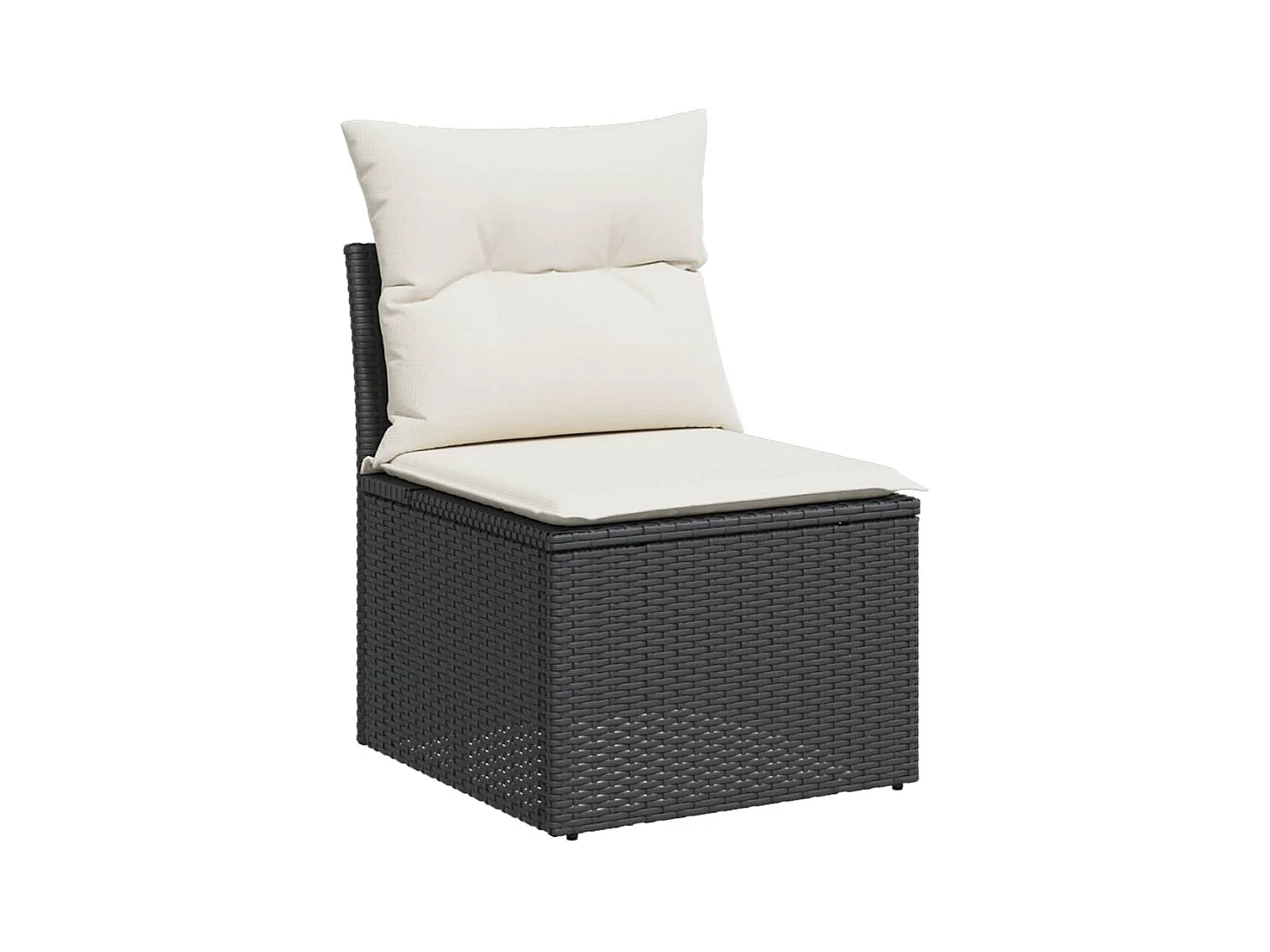 Salon de jardin 4 pcs avec coussins noir résine tressée FR53173