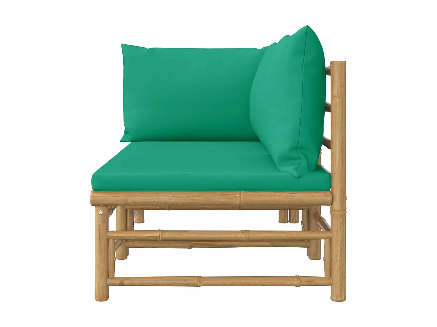 2 pcs conjunto lounge de jardim bambu c/ almofadões verdes PT694824