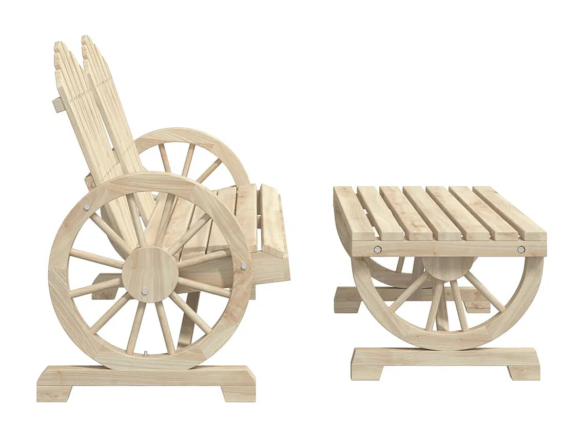 Salon de jardin 2 pcs bois de sapin massif FR41276