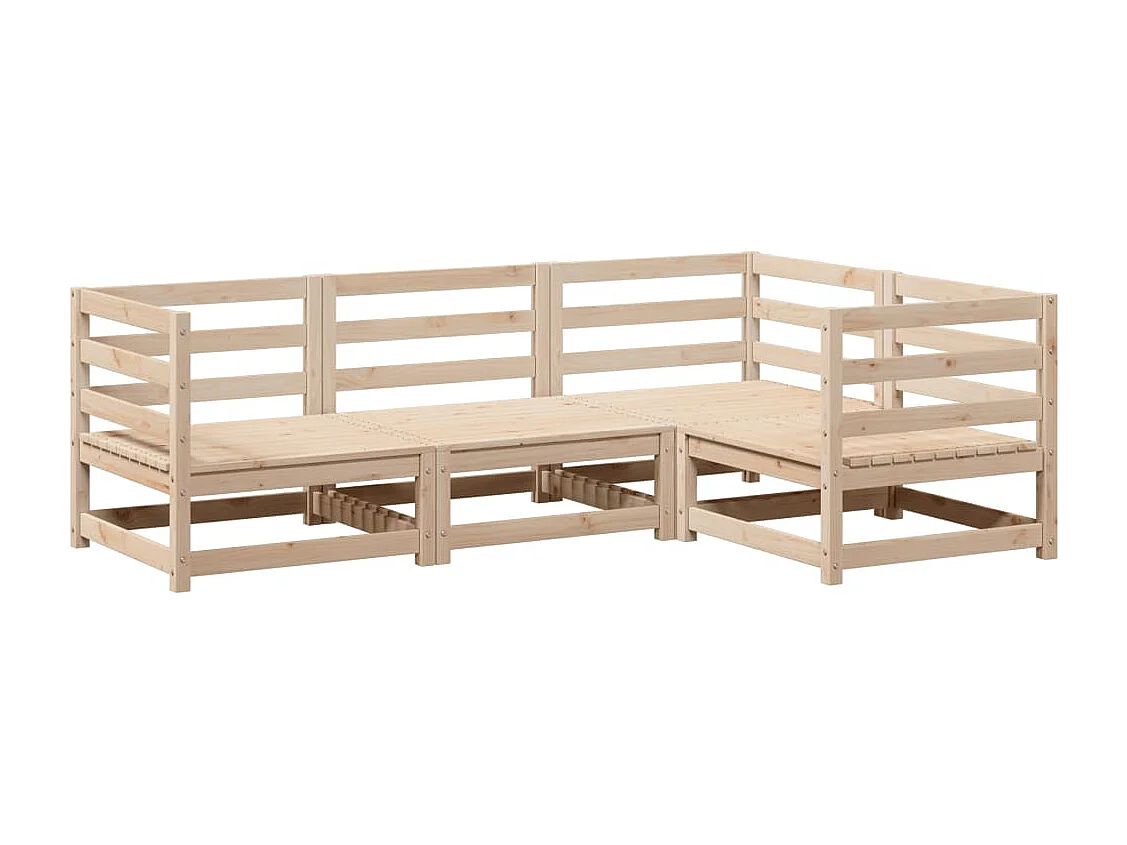 Salon de jardin 4 pcs bois massif de pin FR82246