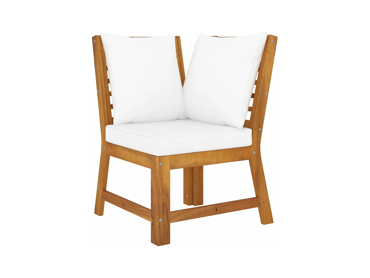 Salon de jardin 3 pcs avec coussin crème Bois d'acacia solide FR51773