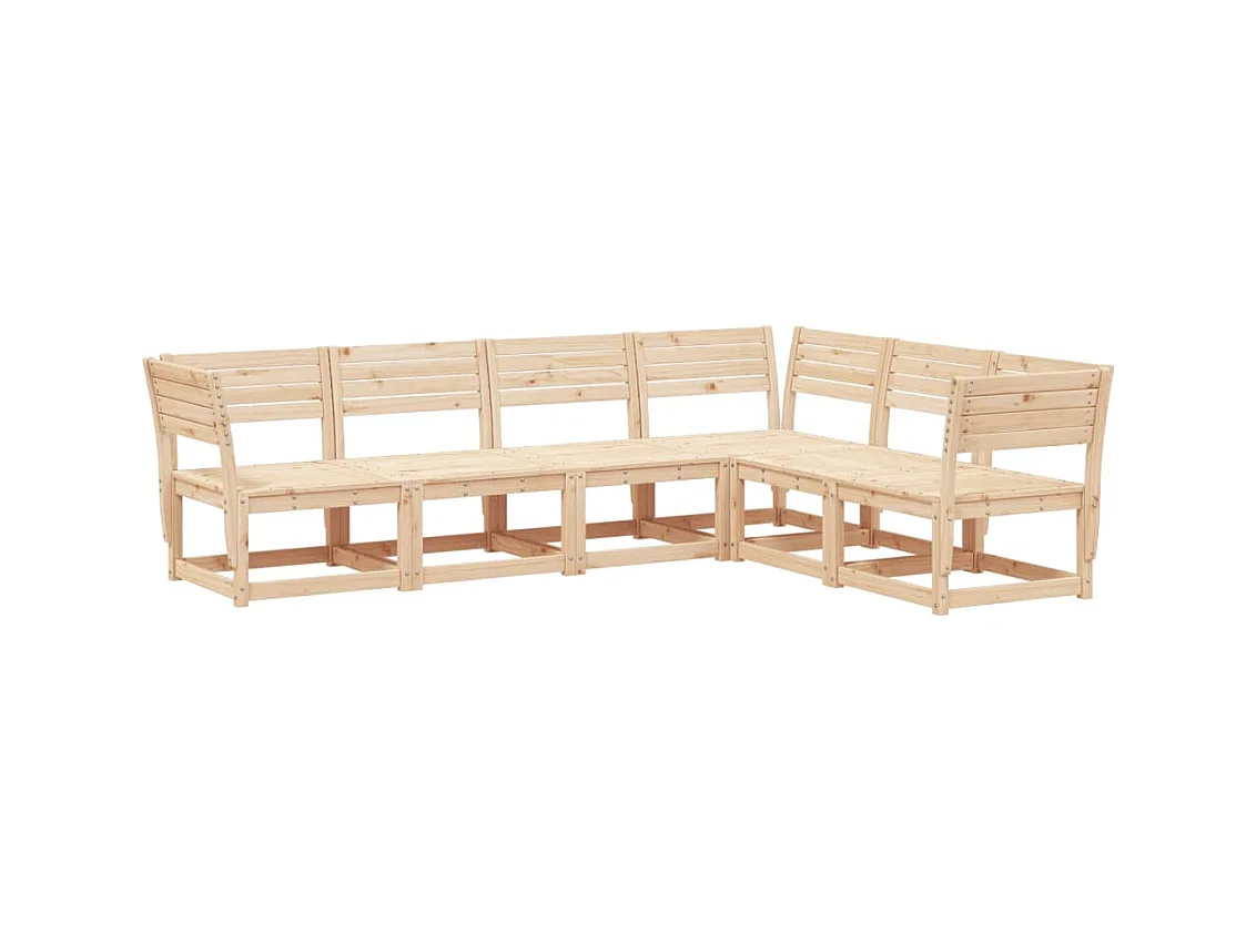 Salon de jardin 6 pcs bois de pin massif FR74883
