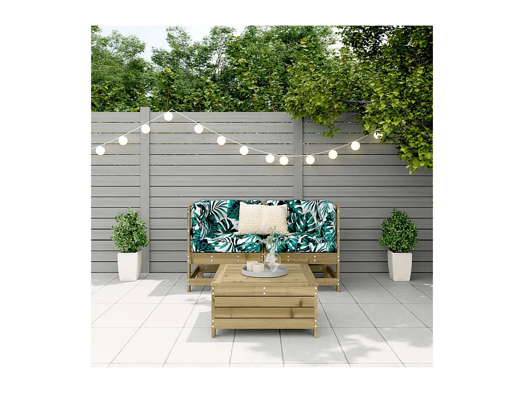 Salon de jardin 3 pcs bois de pin imprégné FR44755