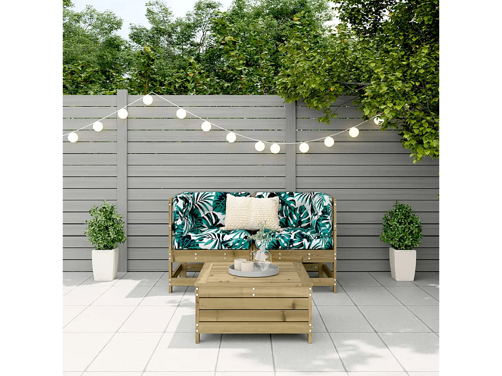 Salon de jardin 3 pcs bois de pin imprégné FR44755