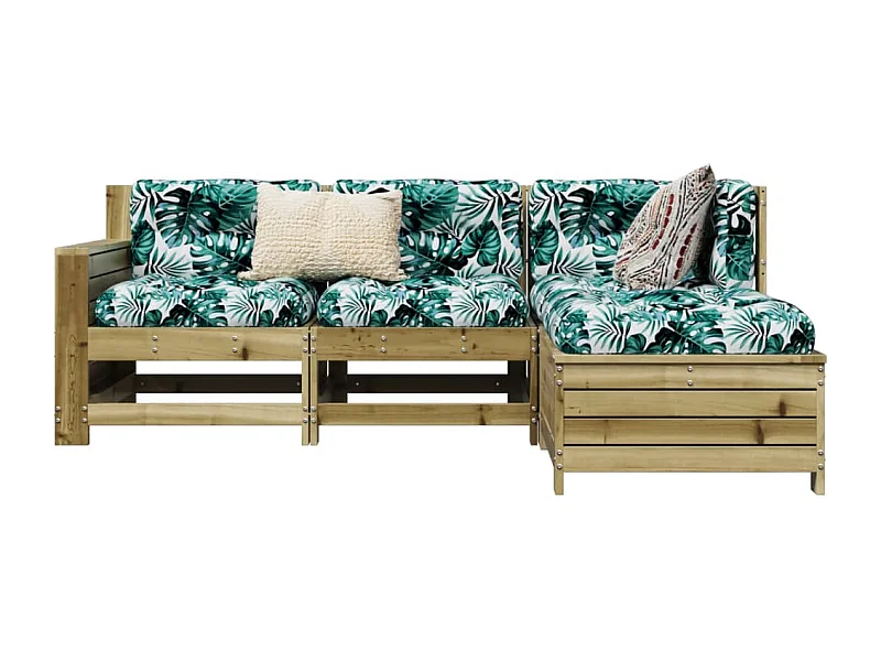 Conjunto de jardín 4 pzas madera de pino impregnada ES581509