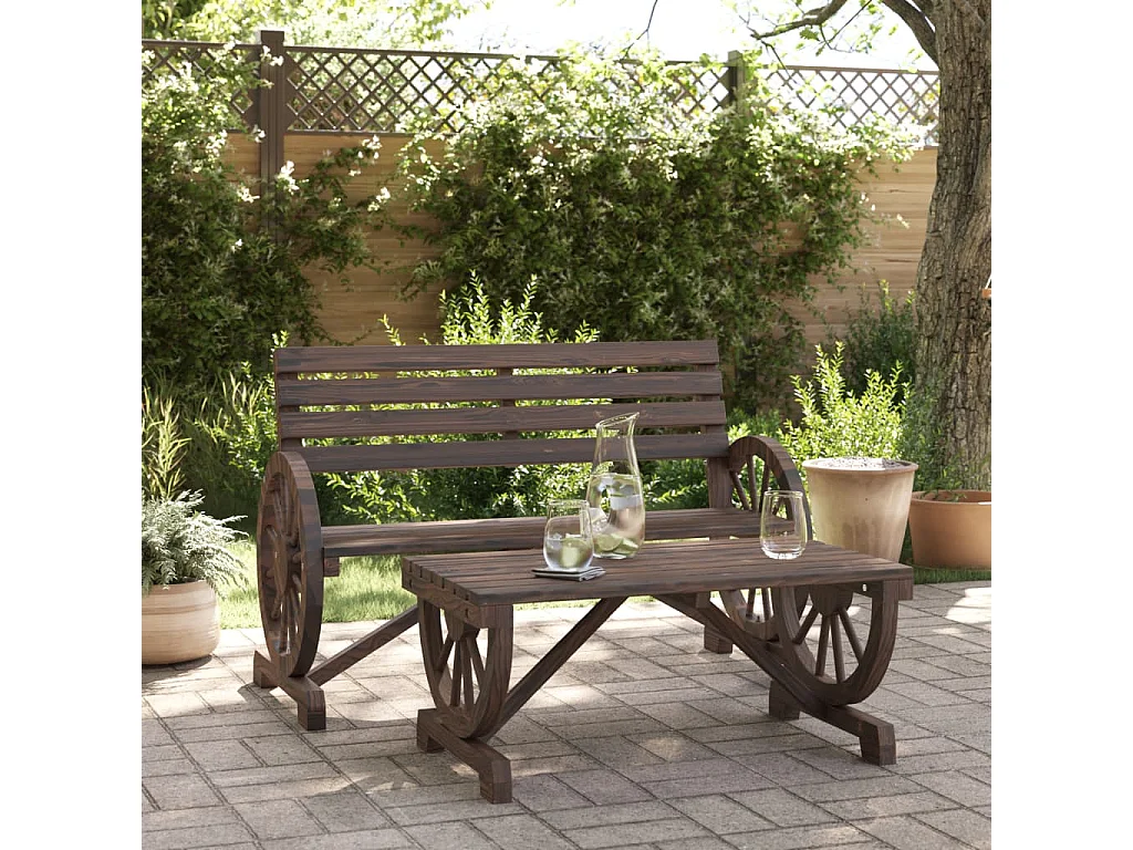 Salon de jardin 2 pcs bois de sapin massif FR77834