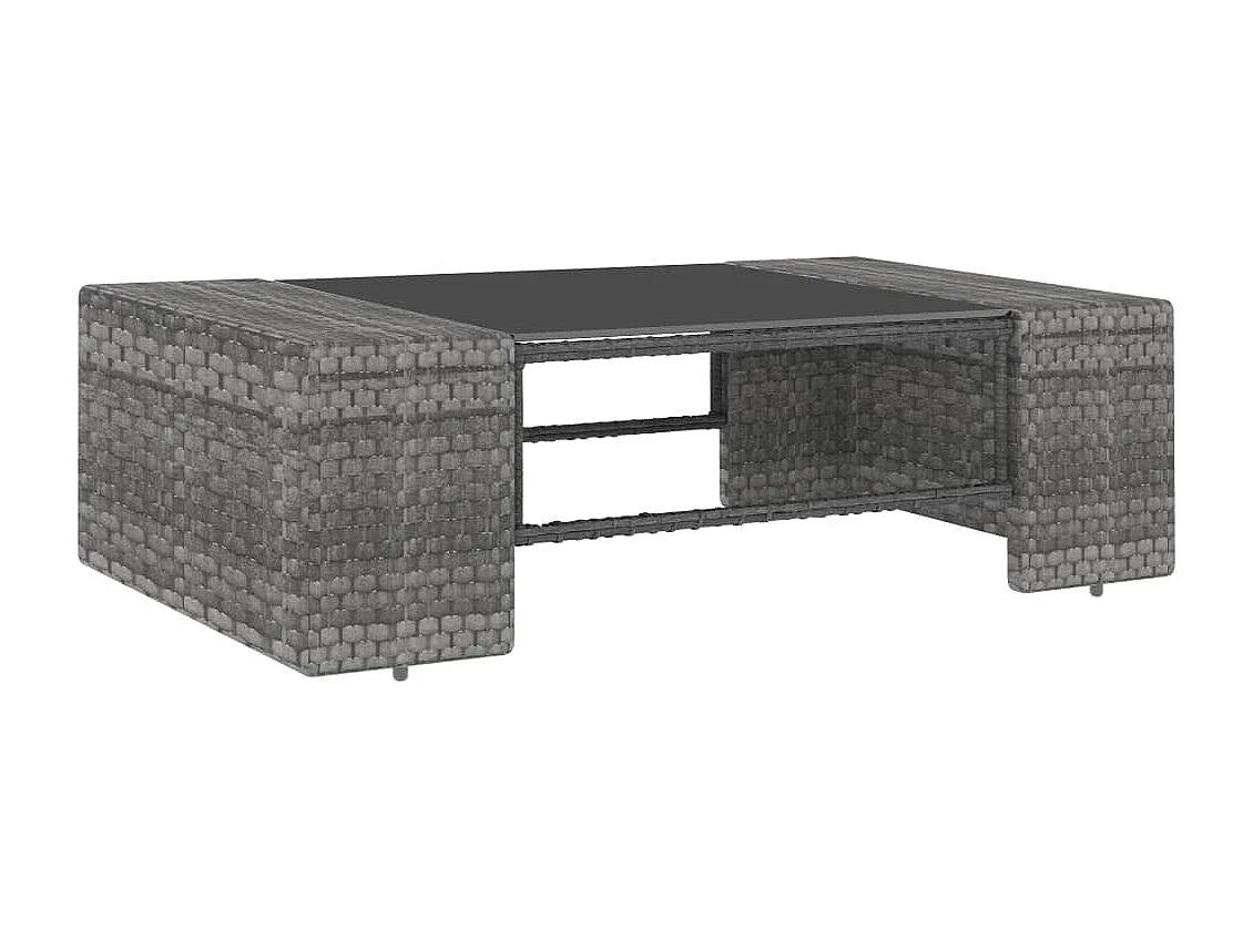 Salon de jardin 2 pcs Résine tressée Gris FR79662