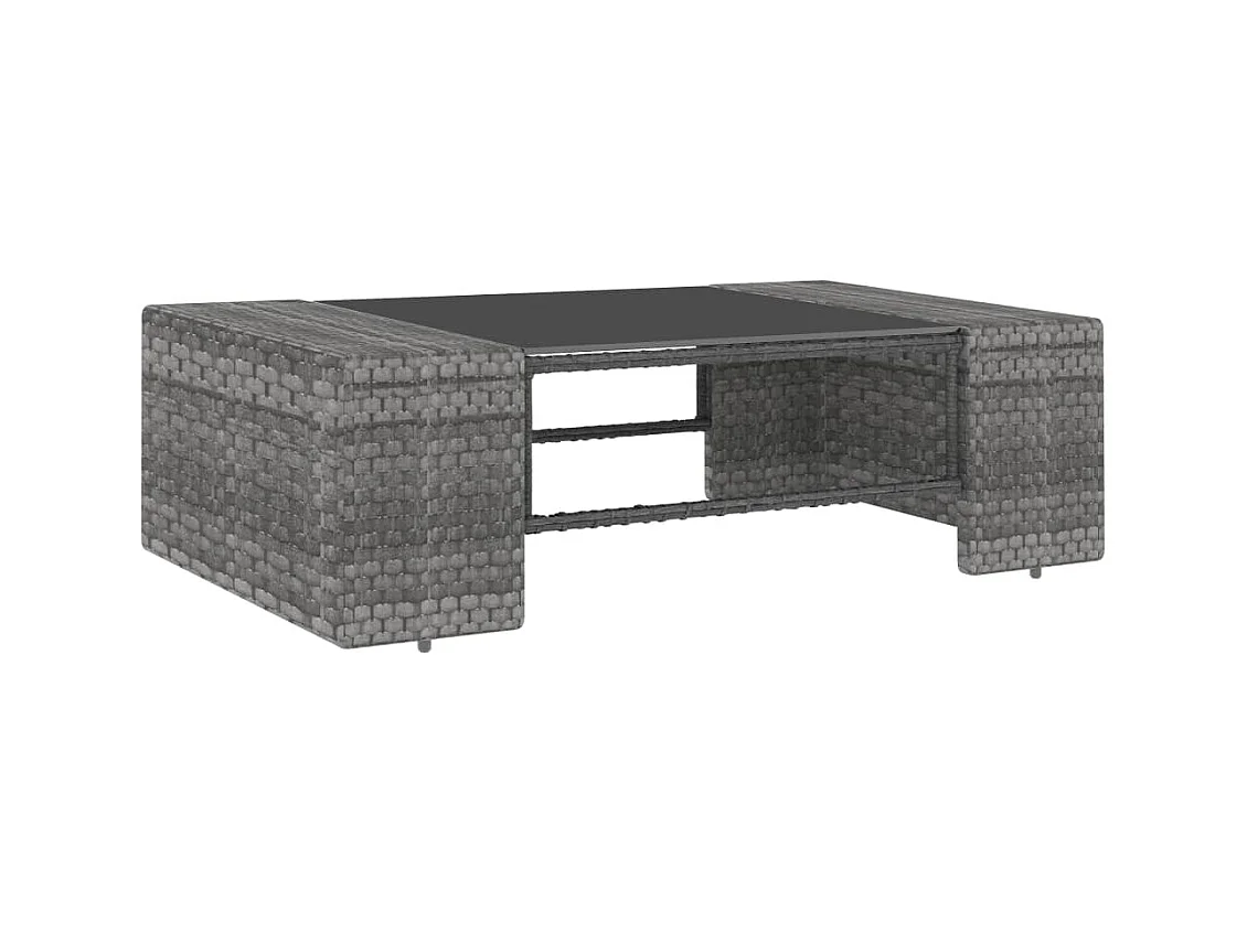 Conjunto de jardín 2 piezas ratán sintético gris ES725557