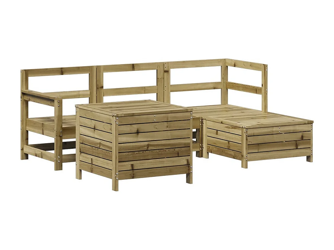 Conjunto de jardín 5 piezas madera de pino impregnada ES778634