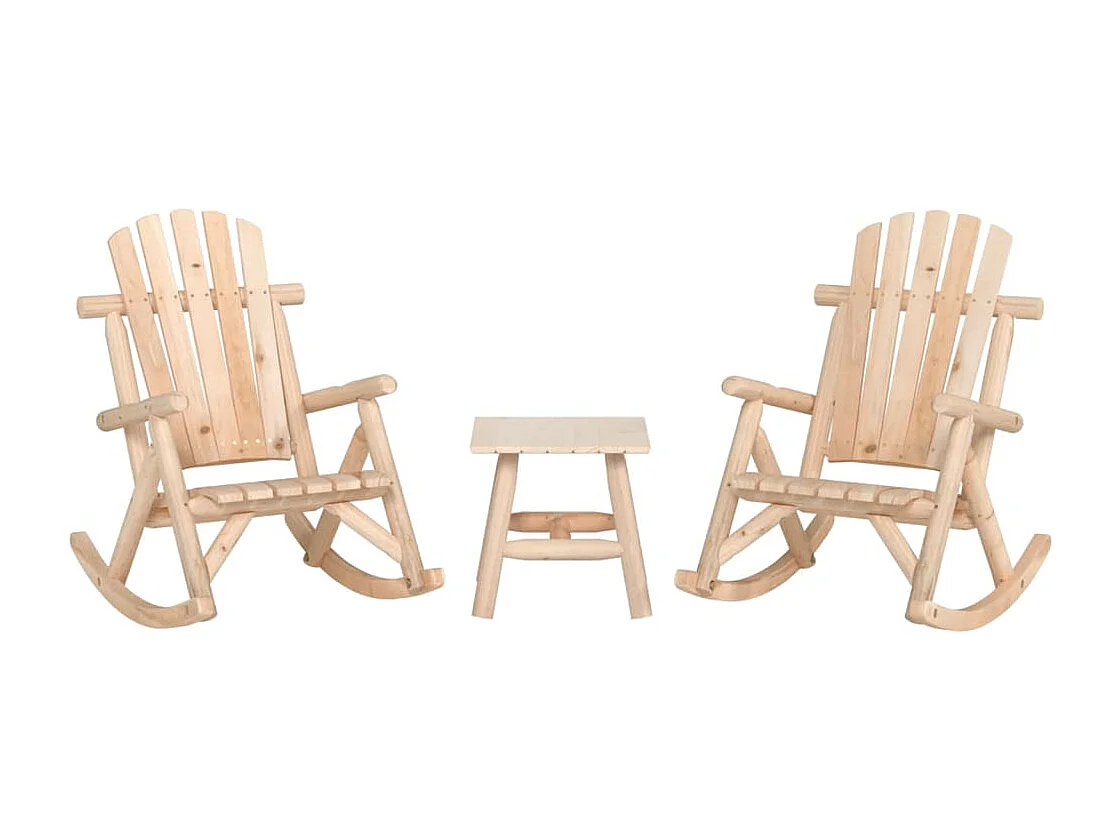 Ensemble de salon de jardin 3 pcs bois massif d'épicéa FR60168