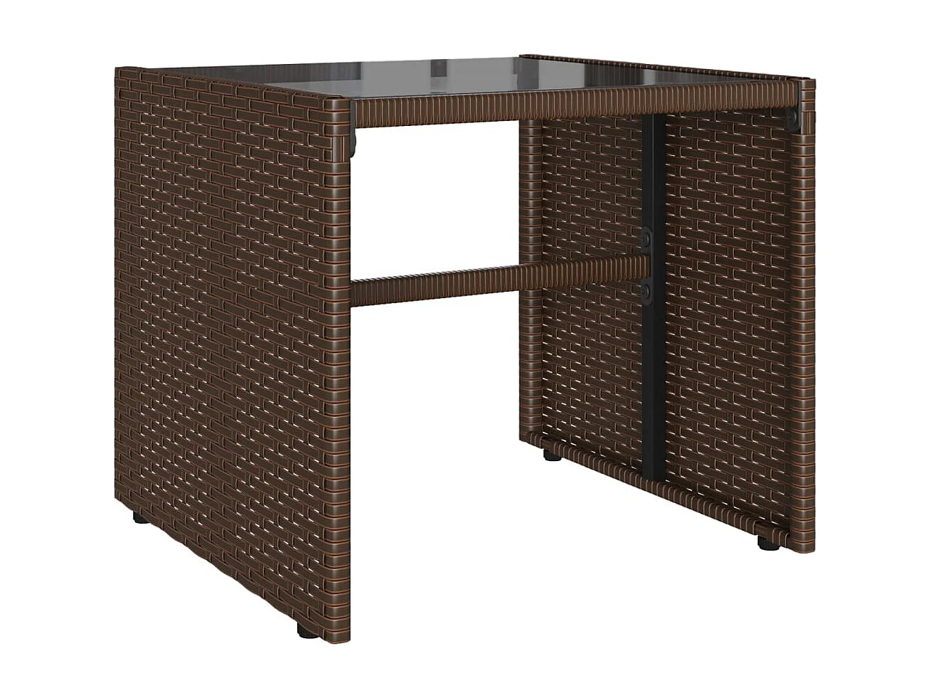 Salon de jardin 4 pcs avec coussins marron résine tressée FR31290