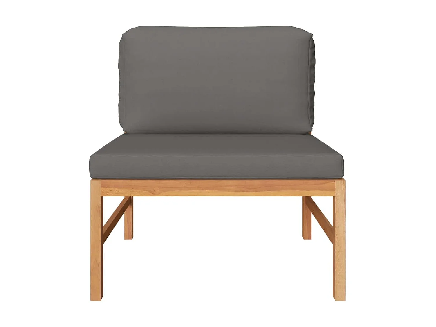 2 pcs conj. lounge de jardim c/ almofadões cinza-escuro teca PT847733