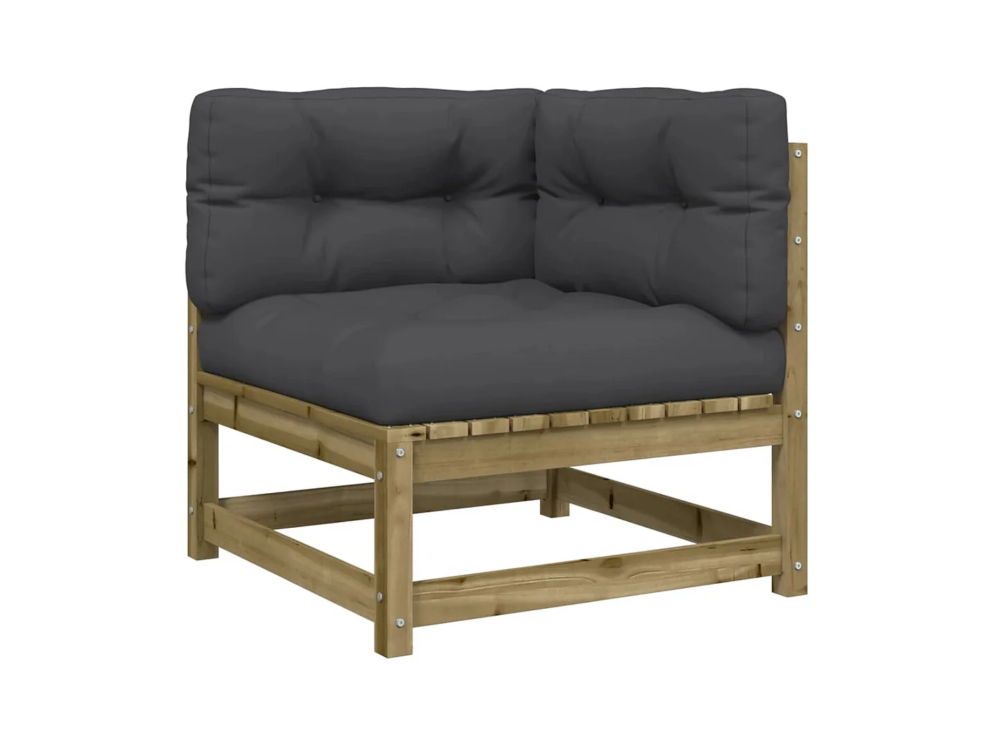 Salon de jardin 3 pcs avec coussins bois de pin imprégné FR52475