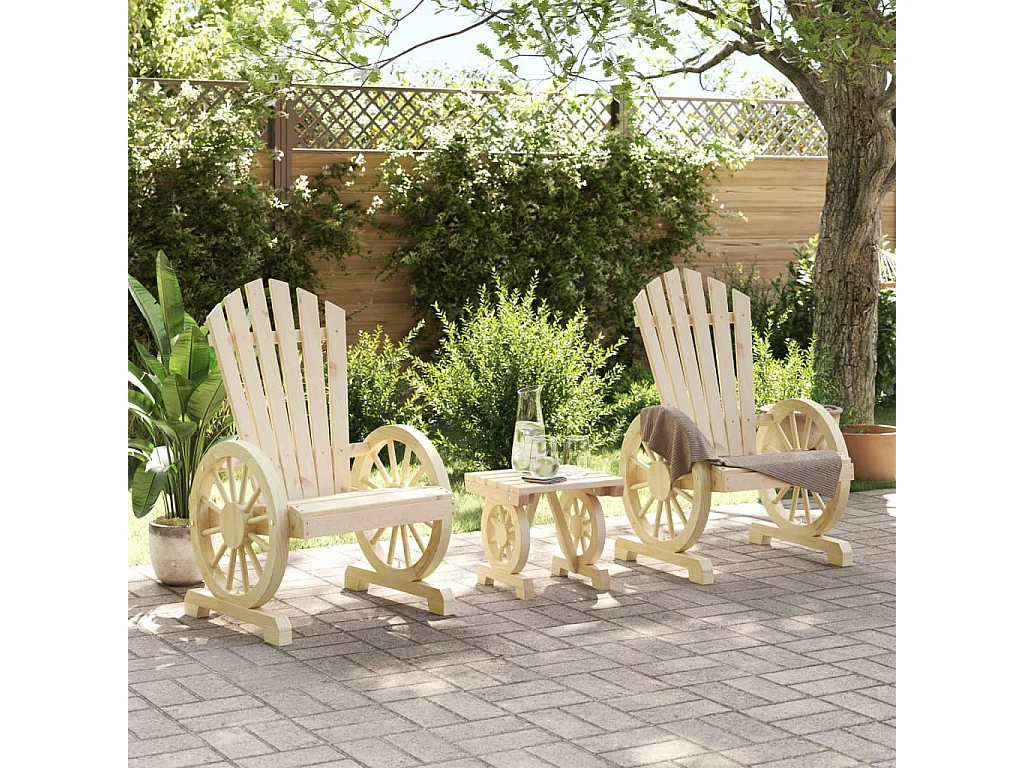 Salon de jardin 3 pcs bois de sapin massif FR38990