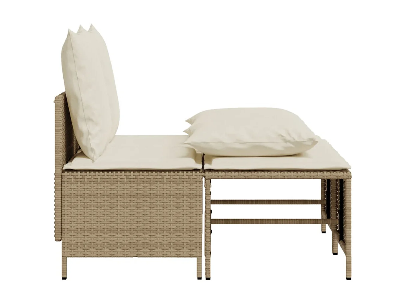 Salon de jardin avec coussins 4 pcs beige résine tressée FR58355