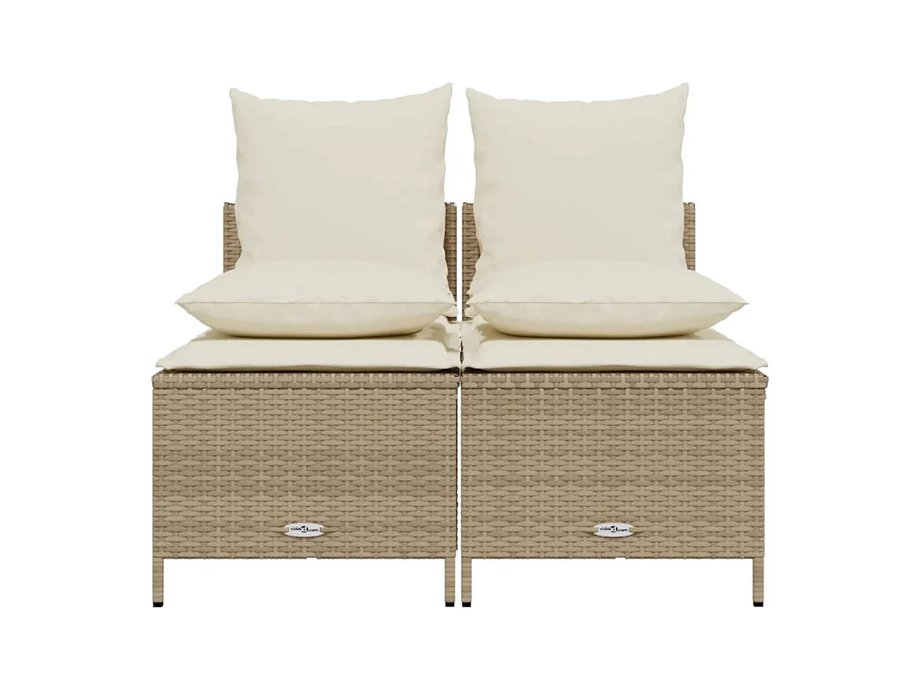 Salon de jardin avec coussins 4 pcs beige résine tressée FR58355