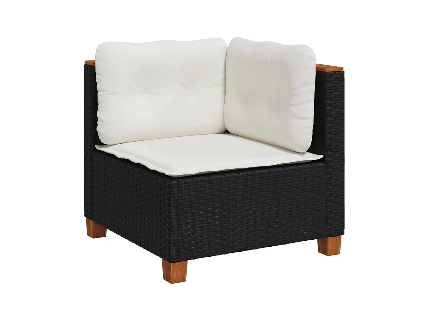 5 pcs conjunto sofás de jardim com almofadões vime PE preto PT917197