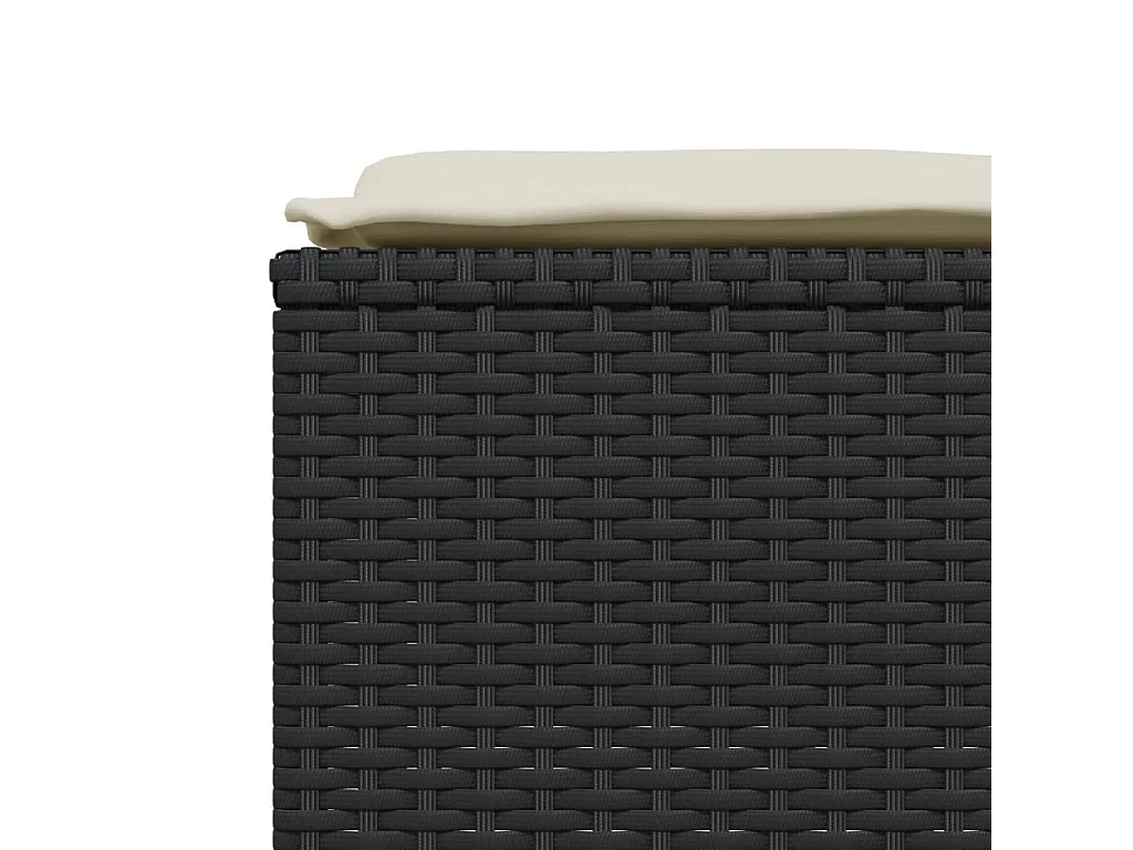 5-delige Loungeset met kussens poly rattan zwart BE715261