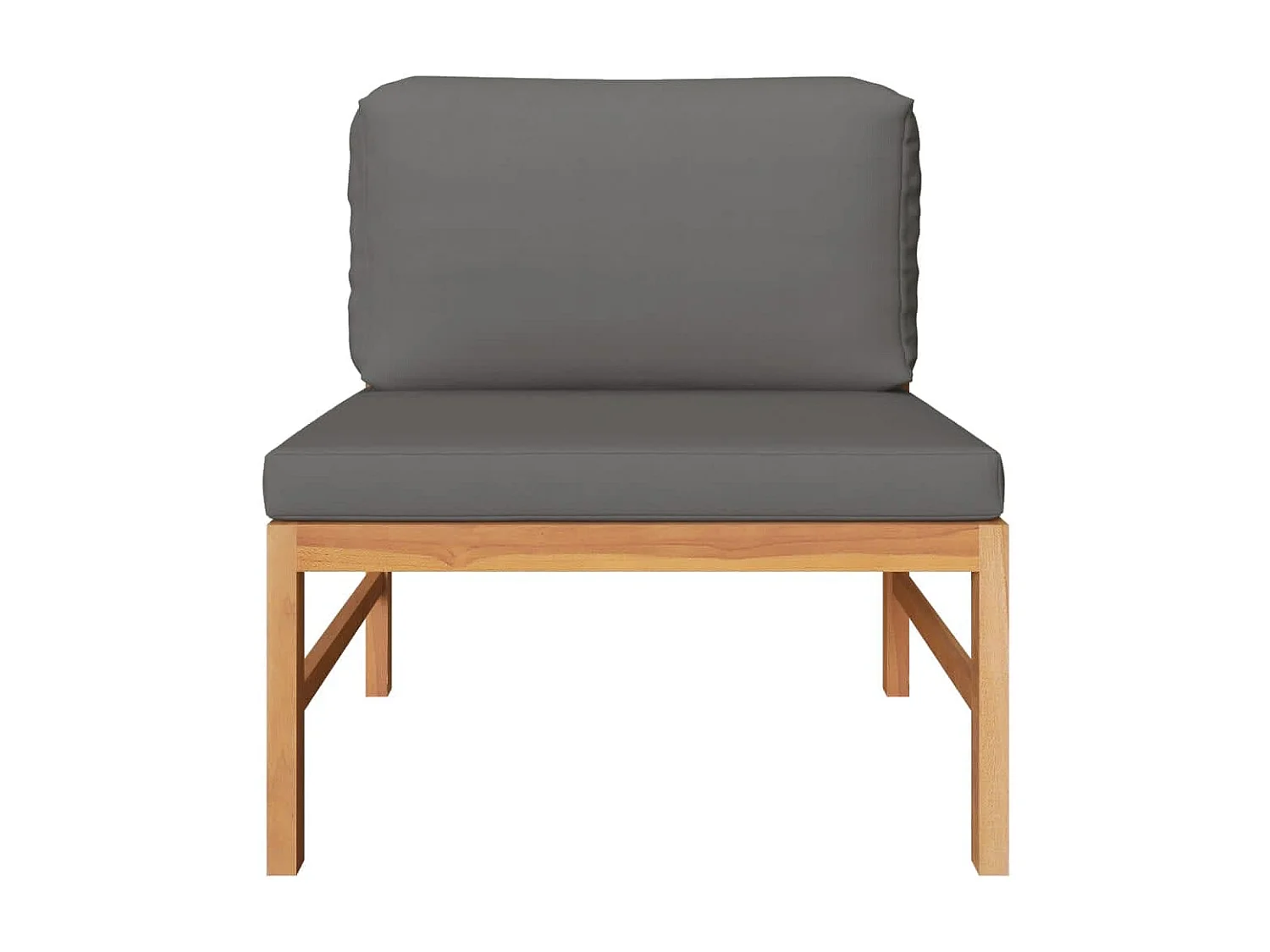 Conjunto de jardín 3 pzas madera teca cojines gris oscuro ES428243