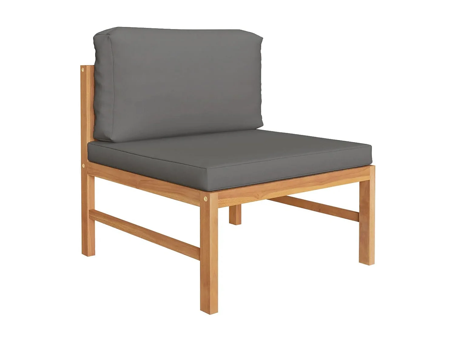 Salon de jardin 3 pcs avec coussins gris foncé Bois de teck FR62190