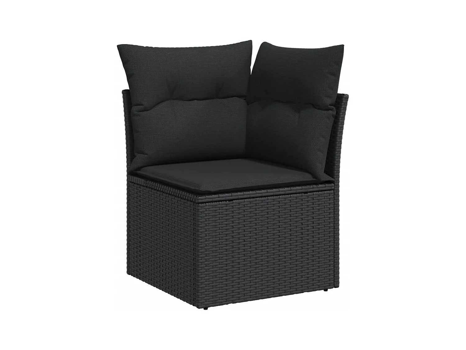 Salon de jardin 4 pcs avec coussins noir résine tressée FR89768