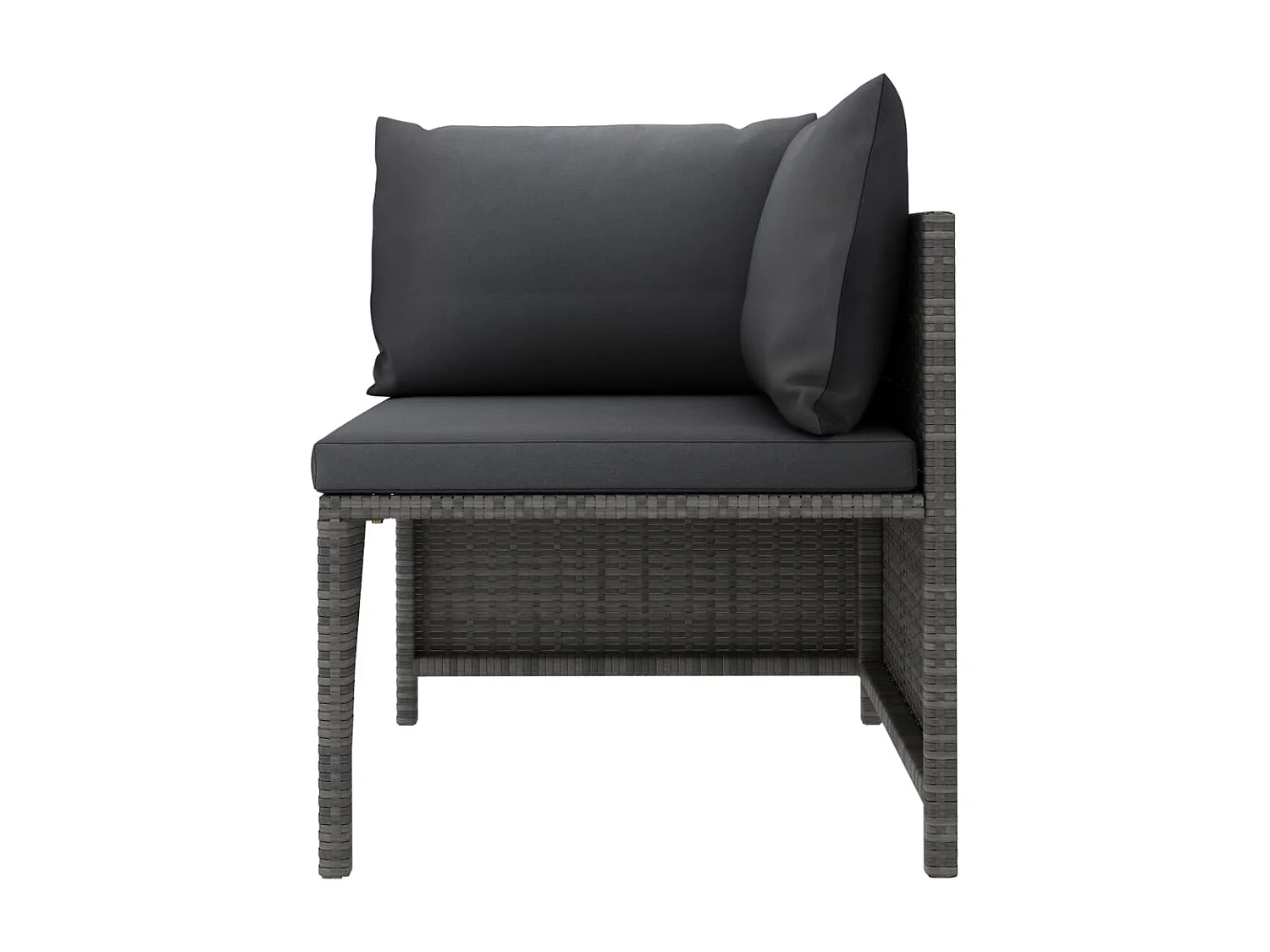 Set de sofá de jardín 5 piezas con cojines ratán sintético gris ES996359