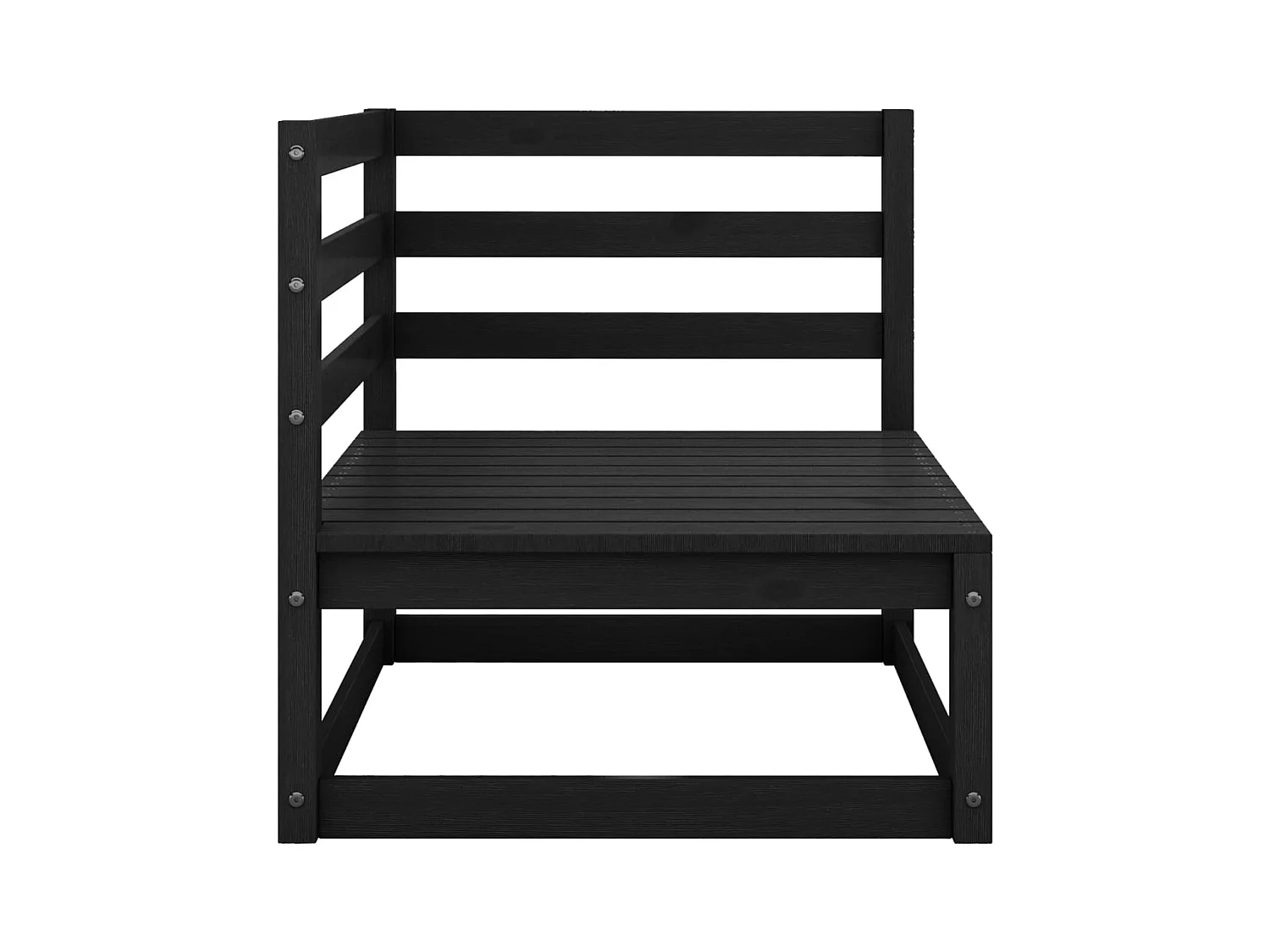Salon de jardin 2 pcs avec coussins Noir Bois de pin massif FR86133