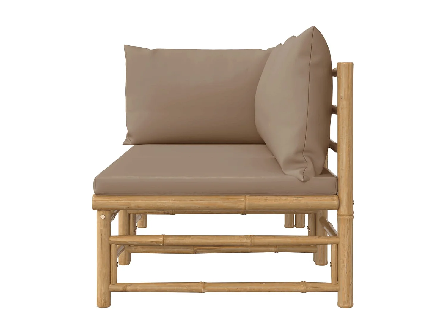 Conjunto de jardín 2 piezas bambú y cojines gris taupe ES287816