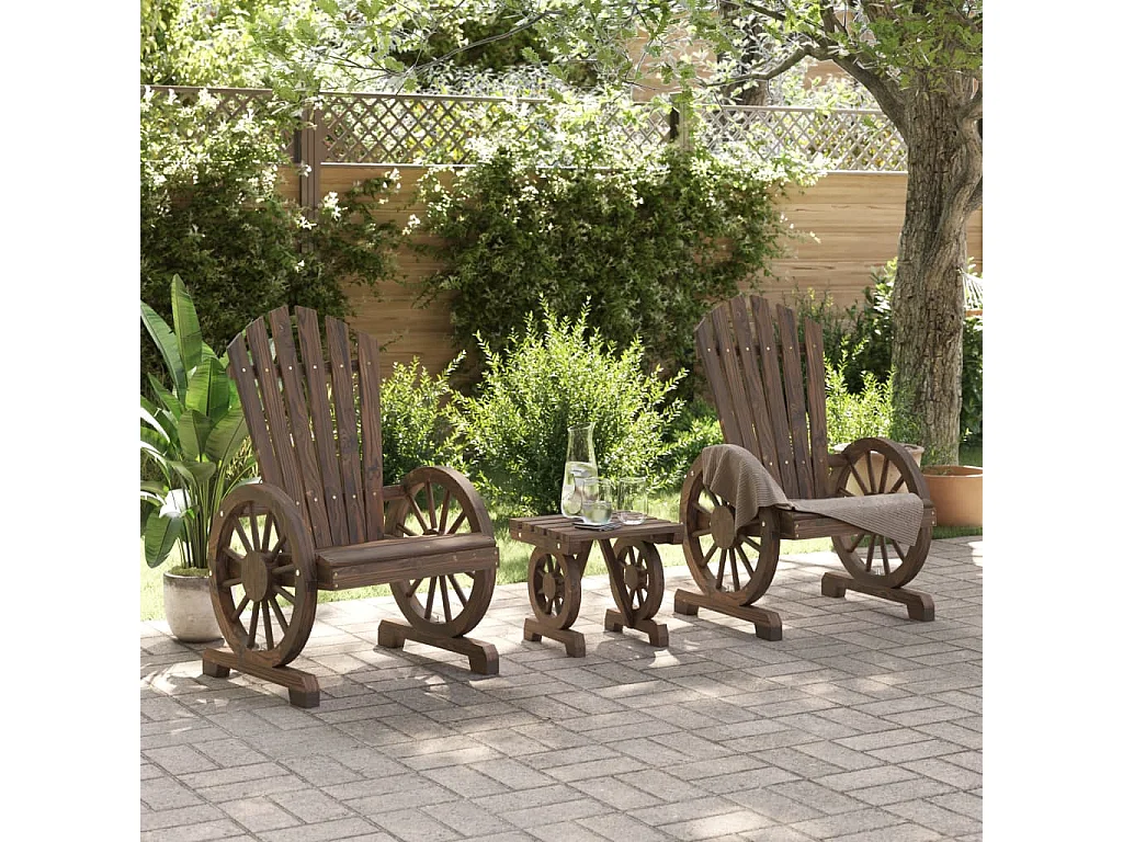 Salon de jardin 3 pcs bois de sapin massif FR96769