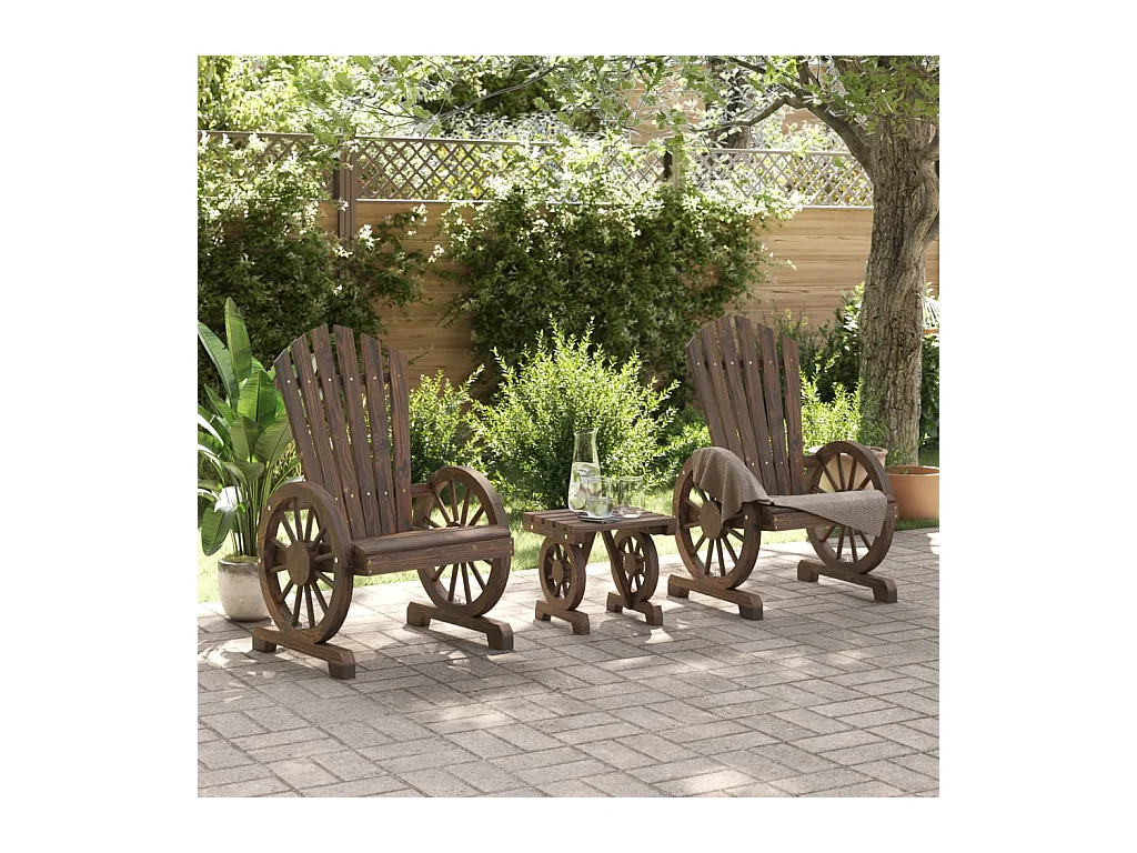 Salon de jardin 3 pcs bois de sapin massif FR96769