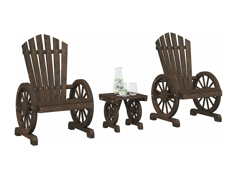 Salon de jardin 3 pcs bois de sapin massif FR96769