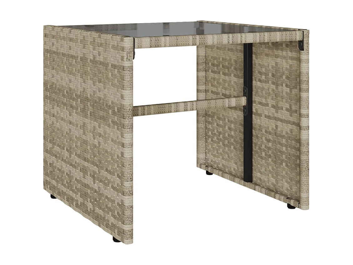 Salon de jardin 4 pcs avec coussins gris clair résine tressée FR51185