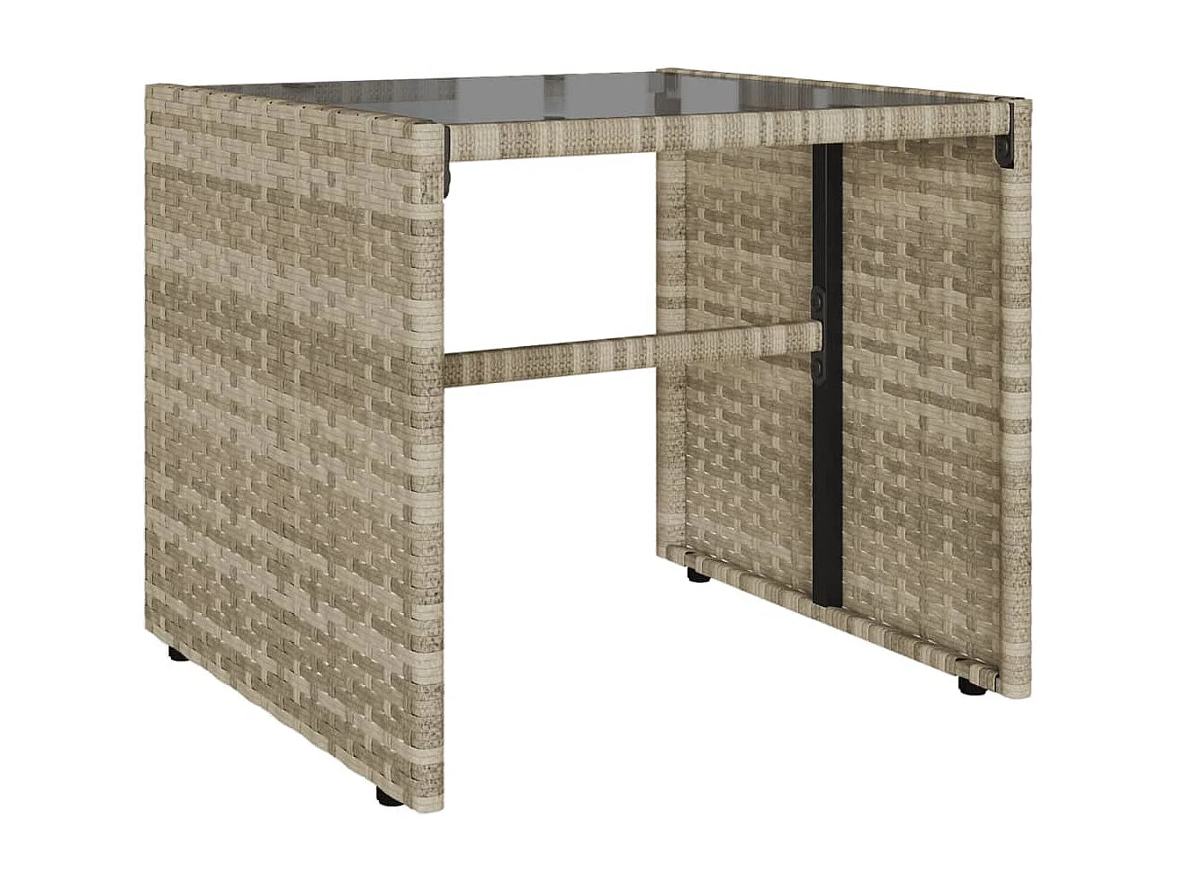 Salon de jardin 4 pcs avec coussins gris clair résine tressée FR51185