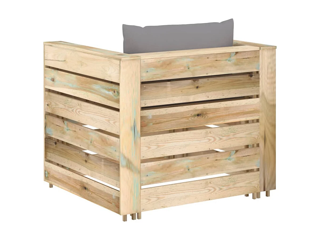 Salon de jardin 2 pcs avec coussins Bois imprégné de vert FR38587