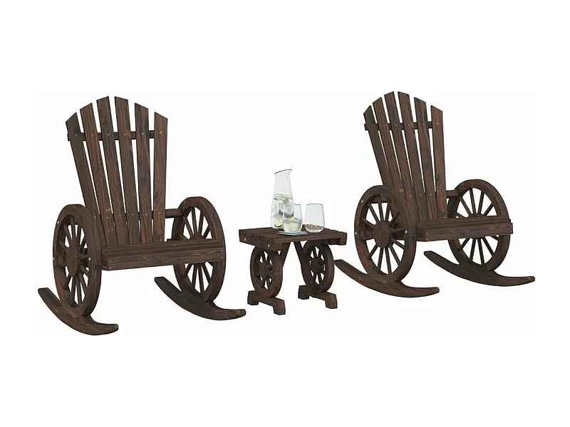 Salon de jardin 3 pcs bois de sapin massif FR83556