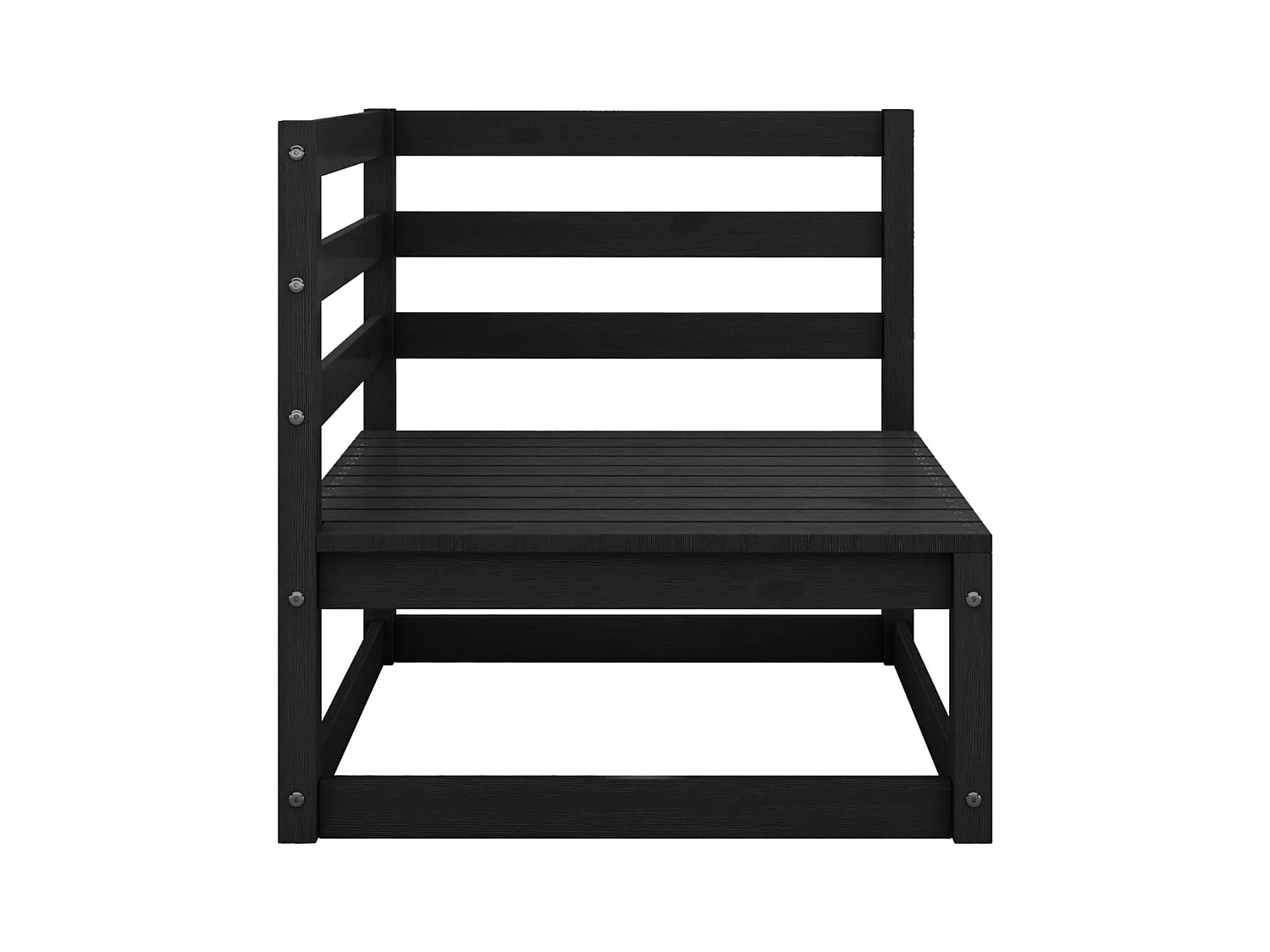 2 pcs conjunto lounge jardim c/ almofadões pinho maciço preto PT236707