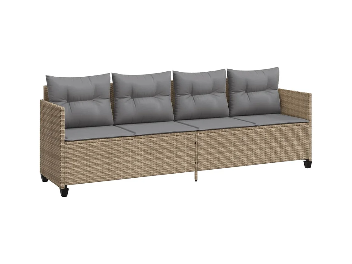 Salon de jardin avec coussins 5 pcs beige résine tressée FR35498