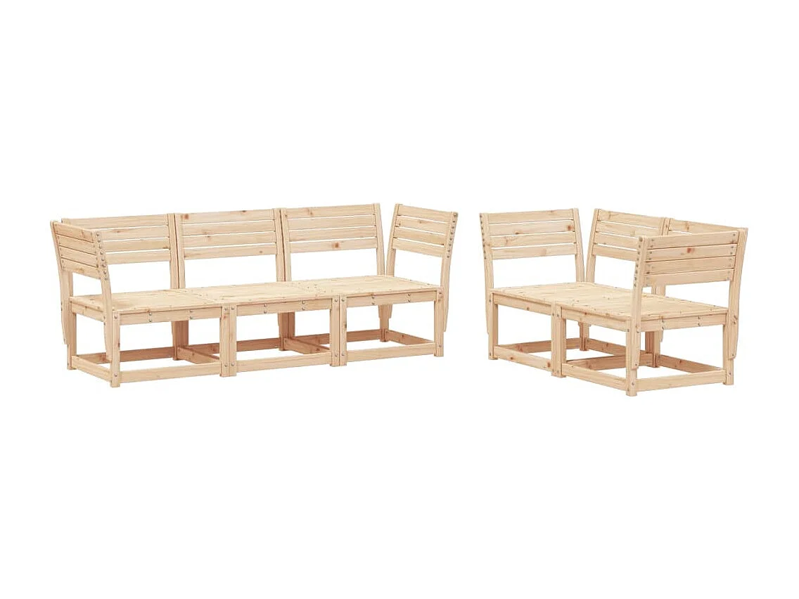 Salon de jardin 5 pcs bois de pin massif FR11197