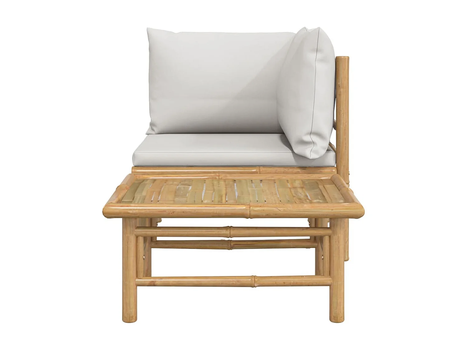 Salon de jardin 2 pcs avec coussins gris clair bambou FR18679