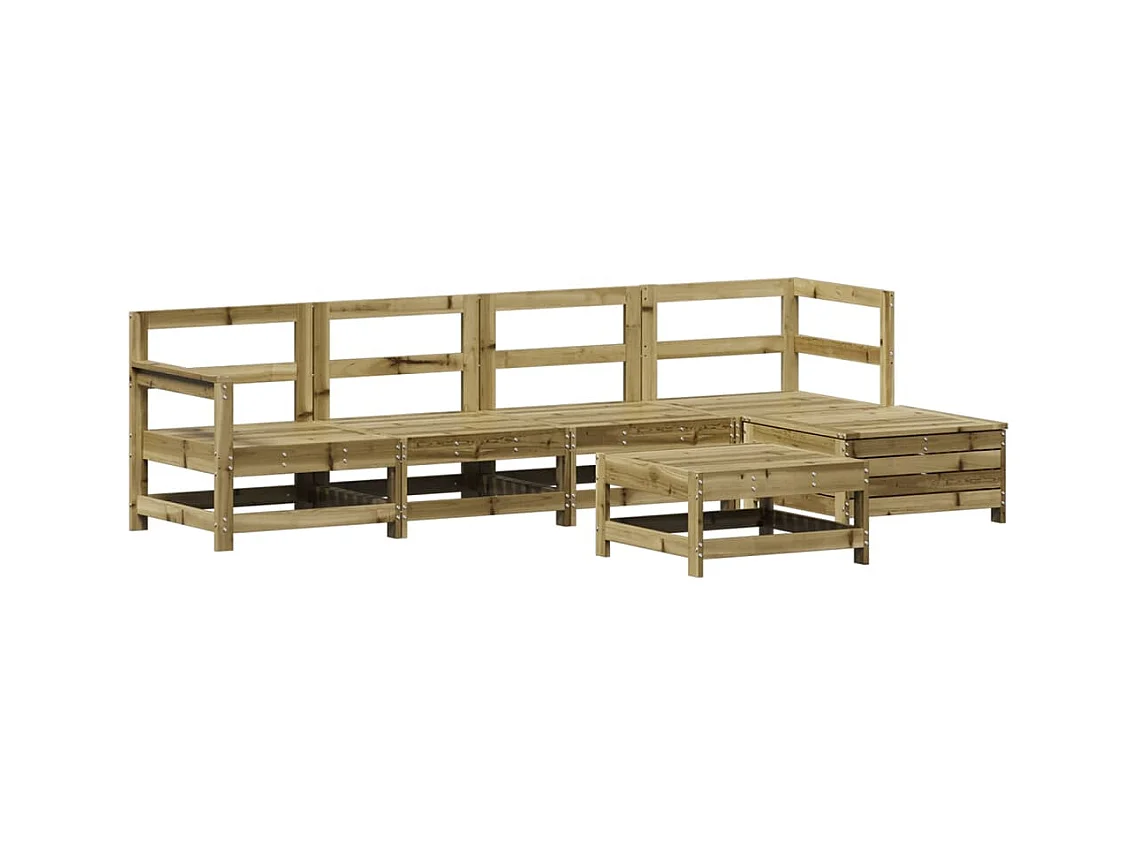 Salon de jardin 6 pcs bois de pin imprégné FR95446