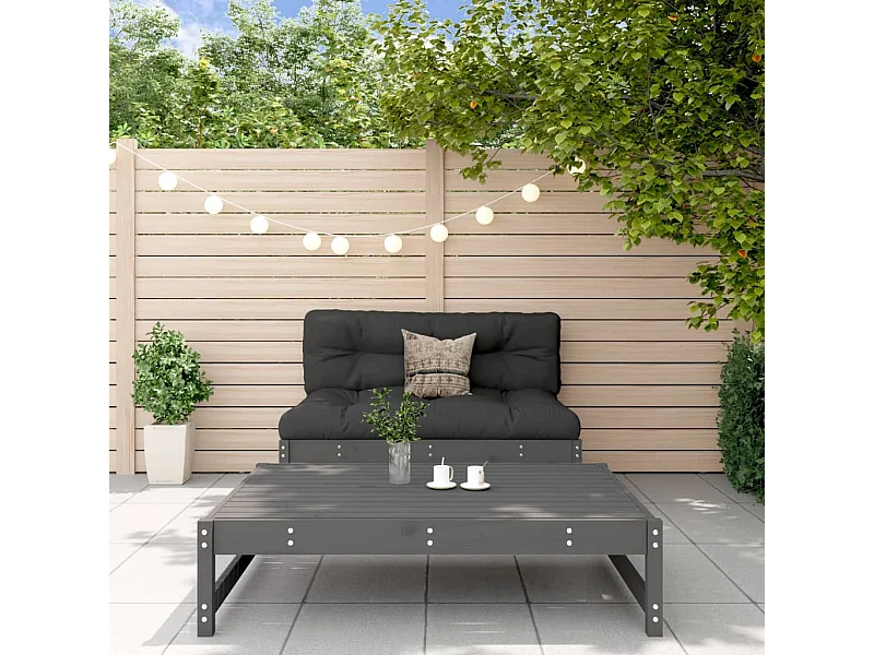Salon de jardin 2 pcs gris bois massif de pin FR31002