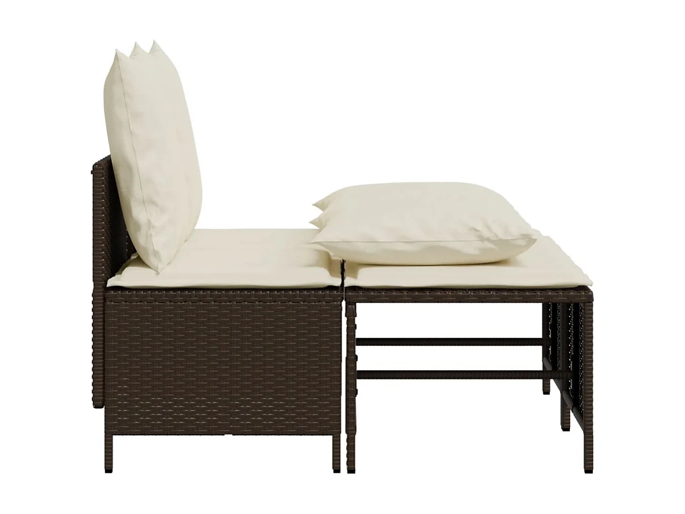 Salon de jardin 4 pcs avec coussins marron résine tressée FR81706