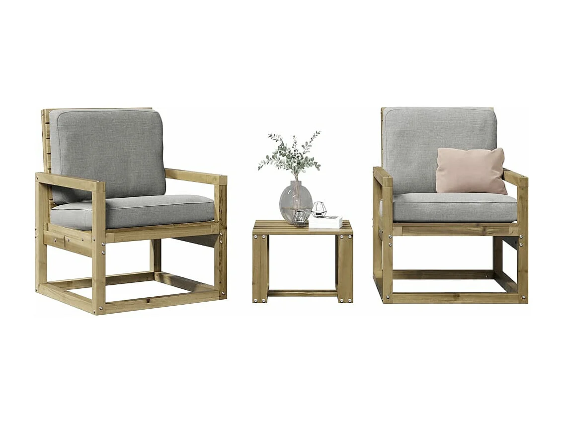 Salon de jardin 3 pcs bois de pin imprégné FR22521