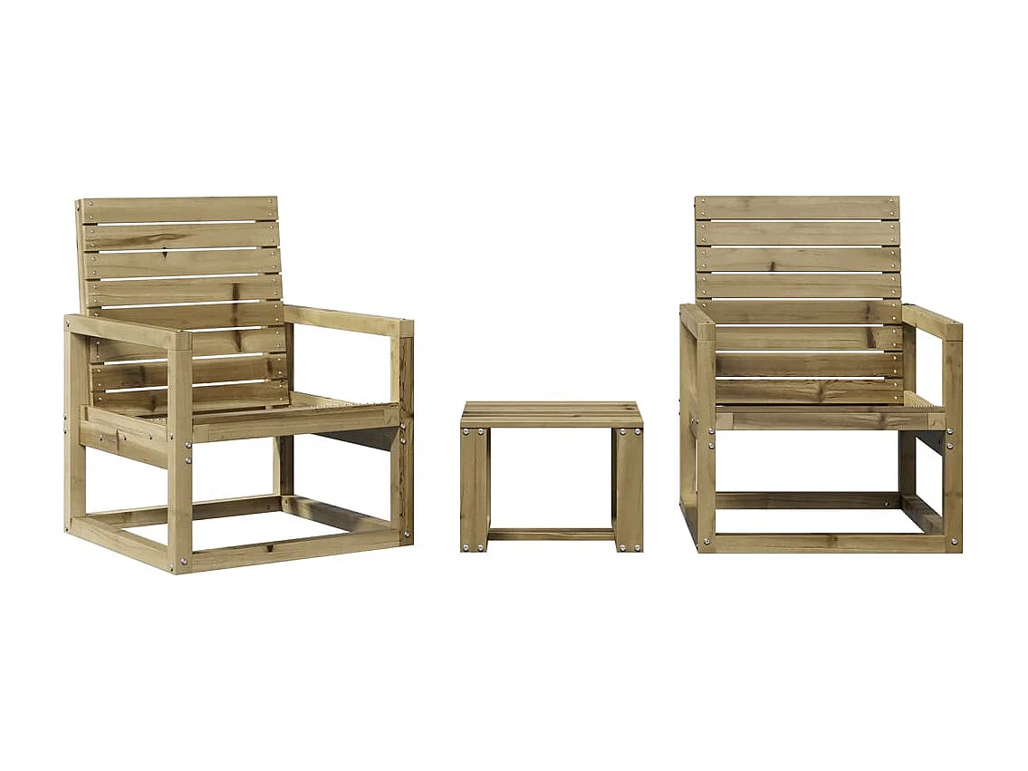 Salon de jardin 3 pcs bois de pin imprégné FR22521