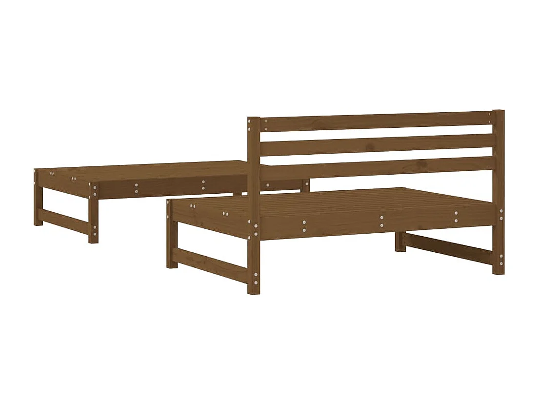 Salon de jardin 2 pcs marron miel bois de pin massif FR19253