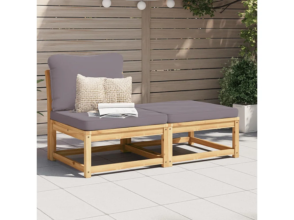 Salon de jardin 3 pcs avec coussins bois massif d'acacia FR66241